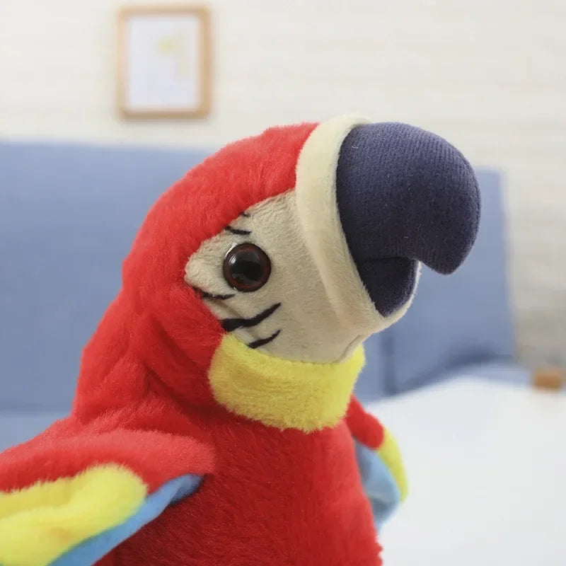 Talking Macaw Parrot Plush Toy – Record & Repeat Animated Talking Bird for Kids