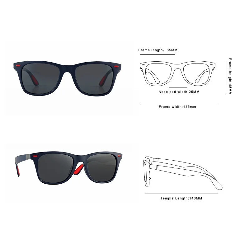 Retro Rectangle Sunglasses UV400 – Vintage Driver Sport Shades for Men & Women