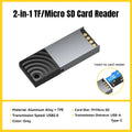 2-in-1 USB-C & USB 2.0 Micro SD/TF Card Reader Adapter - Mini Memory Reader for iPhone, iPad, MacBook & Android