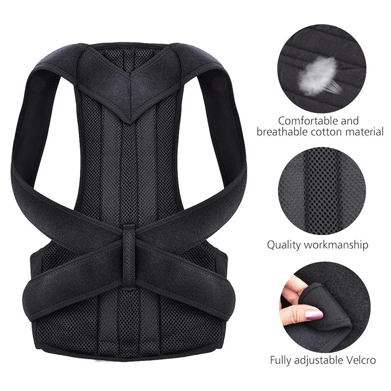 Adjustable Upper Back Posture Corrector – Clavicle & Shoulder Support Brace for Men & Women