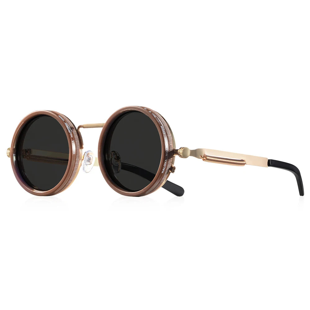 Polarized Round Sunglasses with Adjustable 9-Level ND Dimming UV400 Unisex Retro Fishing Outdoor Shades
