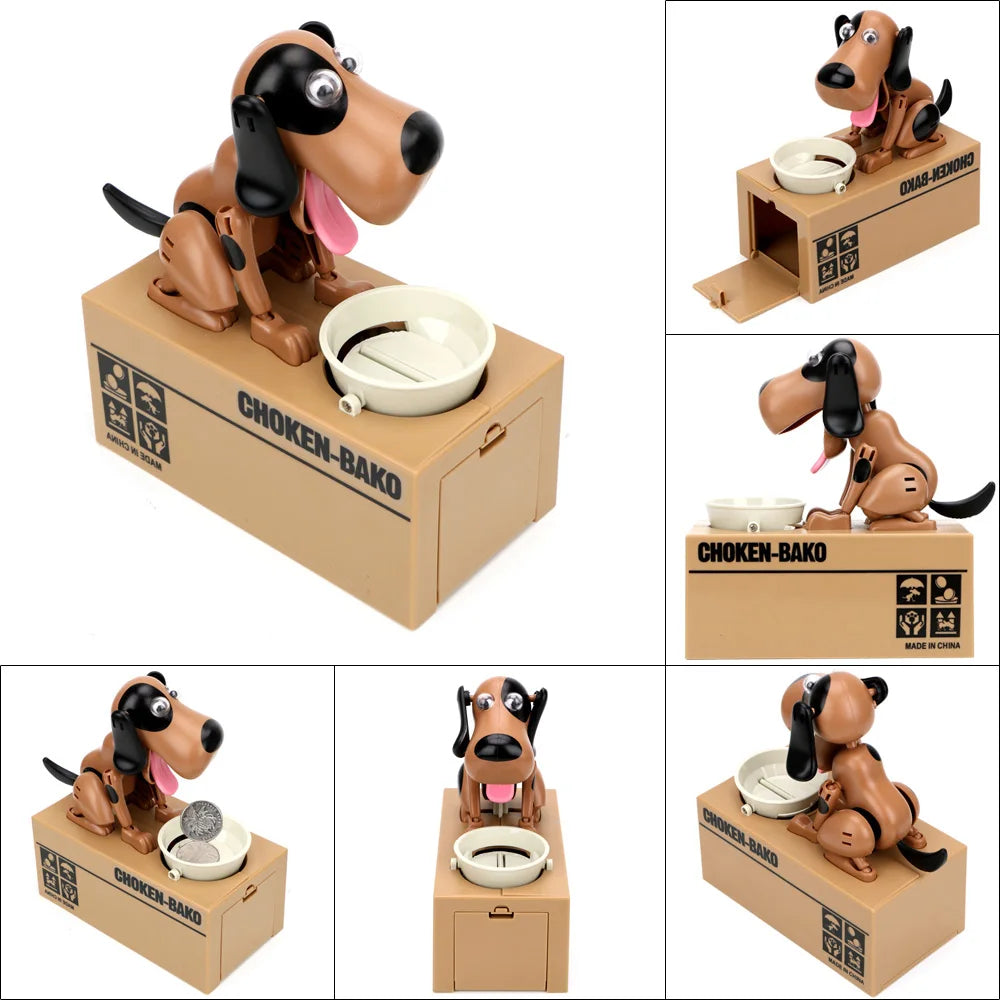 Electric Cartoon Dog Coin Bank – Battery-Operated Eating Money Piggy Bank for Kids Birthday Gift