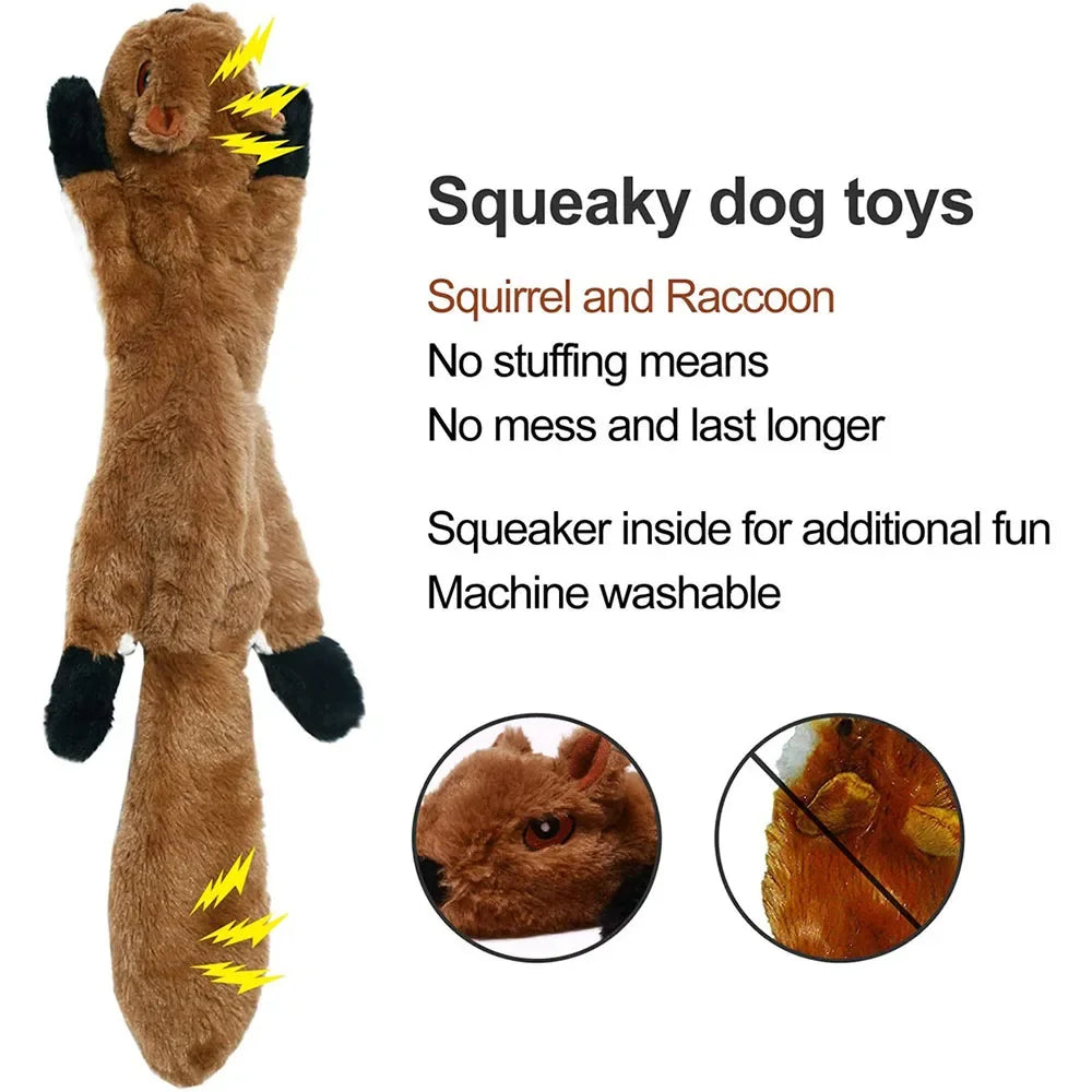 45cm (17.7in) Lifelike Plush Squeaky Dog Toy — No Stuffing Durable Crinkle Chew Toy with Built-In Squeakers