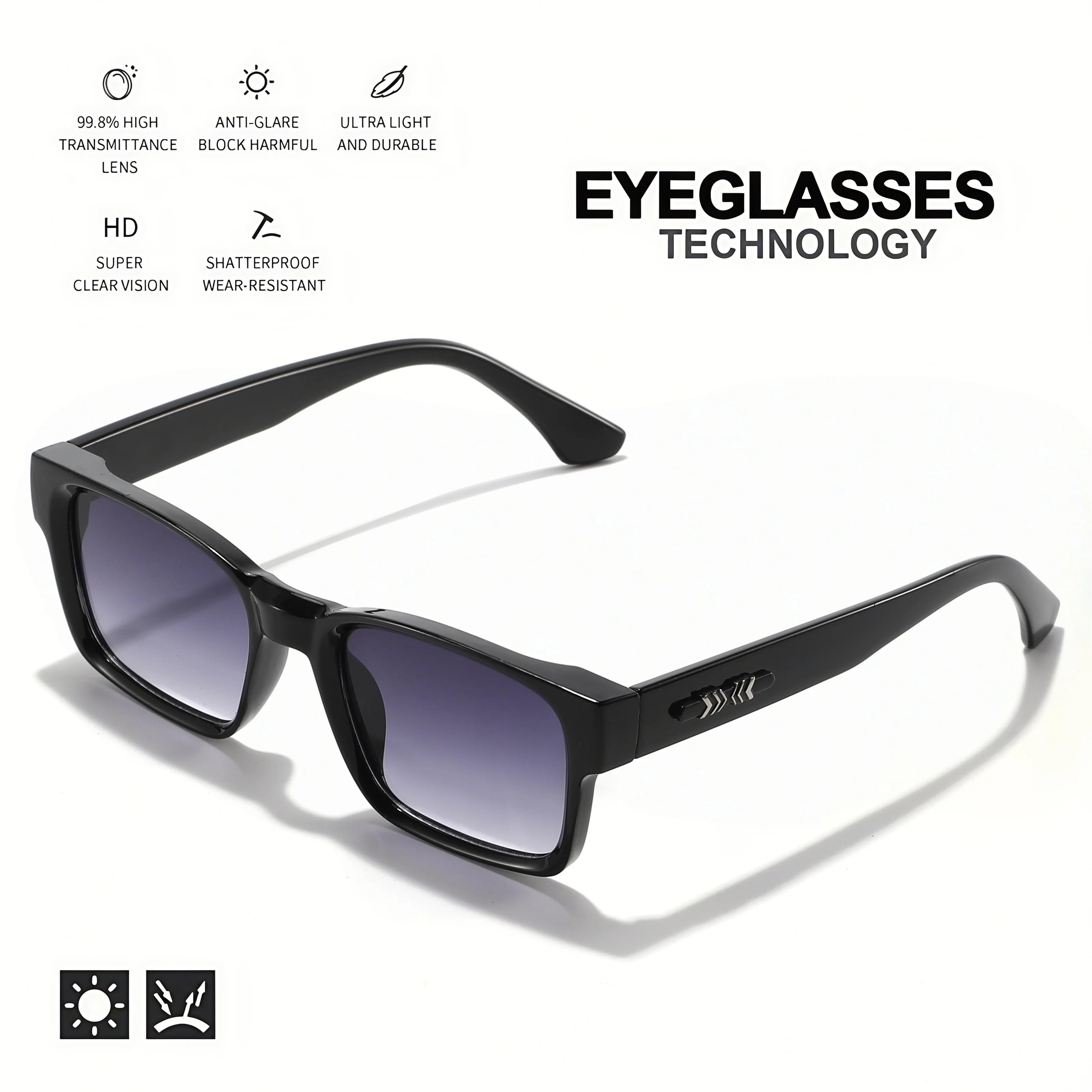 Retro Punk Square Sunglasses - UV400 Polycarbonate Frame Unisex Protective Shades