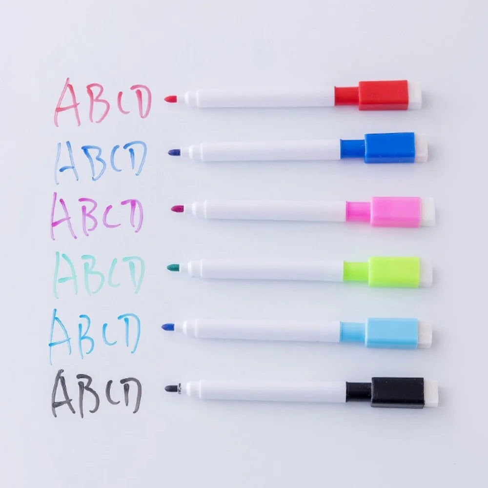 8-Pack Erasable Whiteboard Markers with Eraser – Kid-Safe Dry Erase Pens for Kids, Home & School