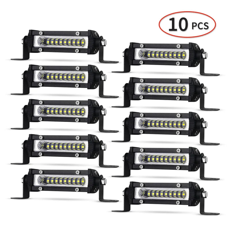 Mini LED Work Light Bar 4.5in (115mm) 27W 9-LED Slim Spot/Flood for SUV ATV UTV Truck Off-Road Backup Driving Fog Lamp