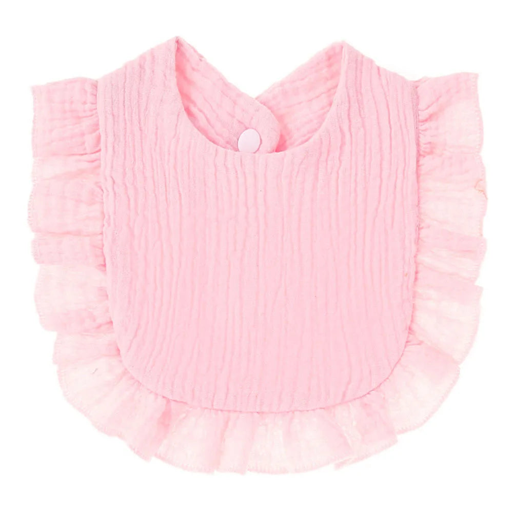 Muslin Cotton Baby Bibs & Burp Cloths - Ruffle Bandana Drool Bibs for Newborns