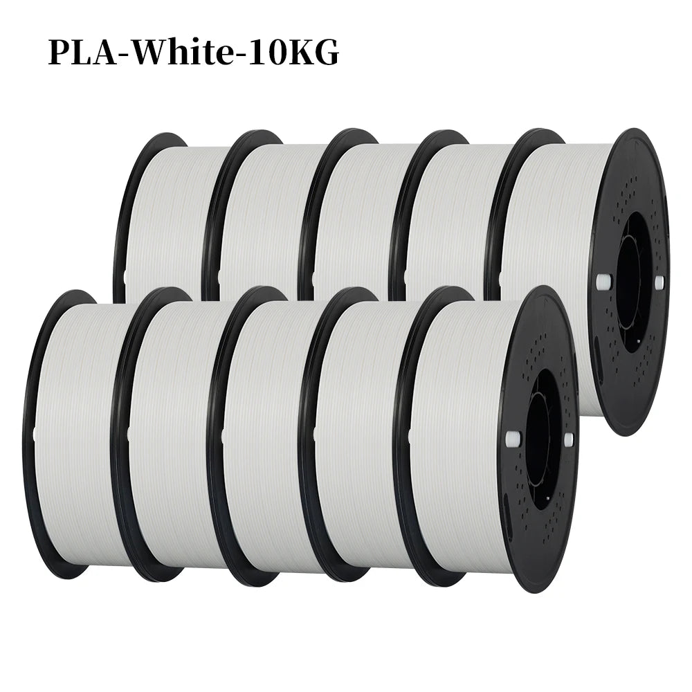PLA and PETG 3D Printer Filament 10-Roll Pack — 1.75mm, 1kg (2.2 lb) Each — 10 kg (22 lb) Total, Assorted Colors, Eco-Friendly