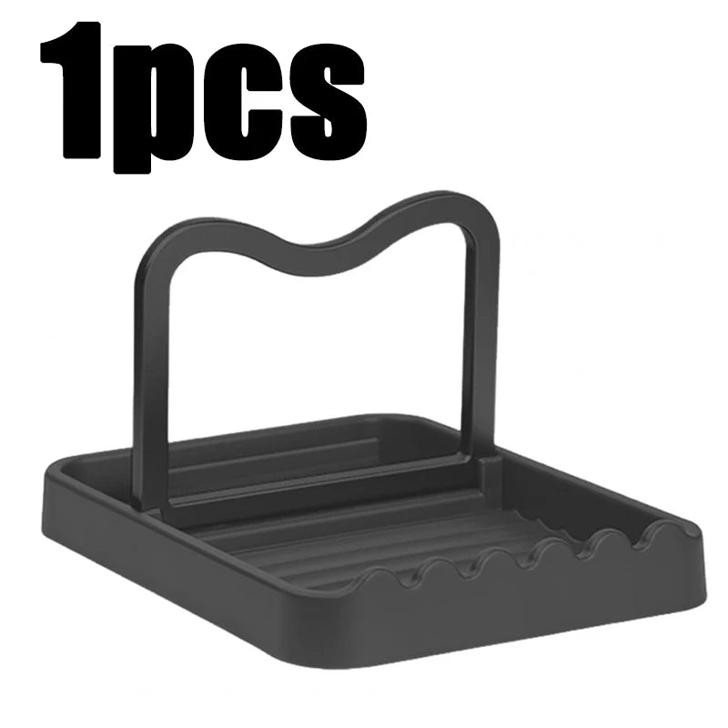 1-3 Pack Foldable Spatula & Pot Lid Holder - Multifunctional Upright Kitchen Draining Rack Wave Anti-Slip Organizer