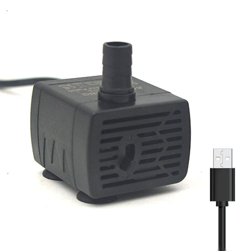 USB Submersible Aquarium Water Pump – Ultra Quiet Mini Fish Tank Circulation & Filtration Pump, Adjustable Flow 5V 3W/5W, 150 L/H