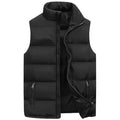 Men's Waterproof Warm Vest Jacket — Sleeveless Zipper Coat with Stand Collar, Cotton-Lined Casual Waistcoat
