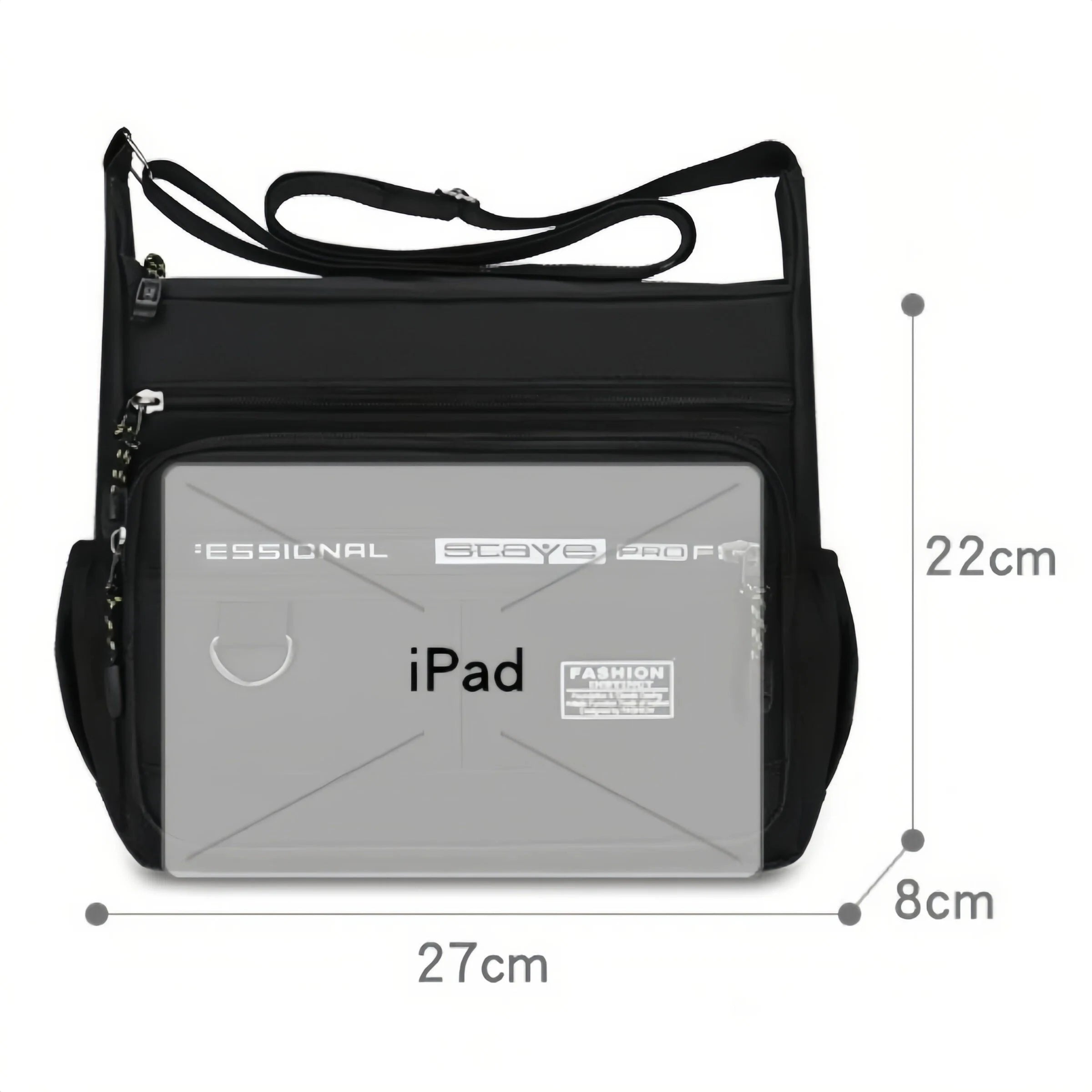 Men's Waterproof Crossbody Sling Bag - Business Casual Multi-Pocket Shoulder Bag, 27 x 8 x 22 cm (10.6 x 3.1 x 8.6 in), Adjustable Strap
