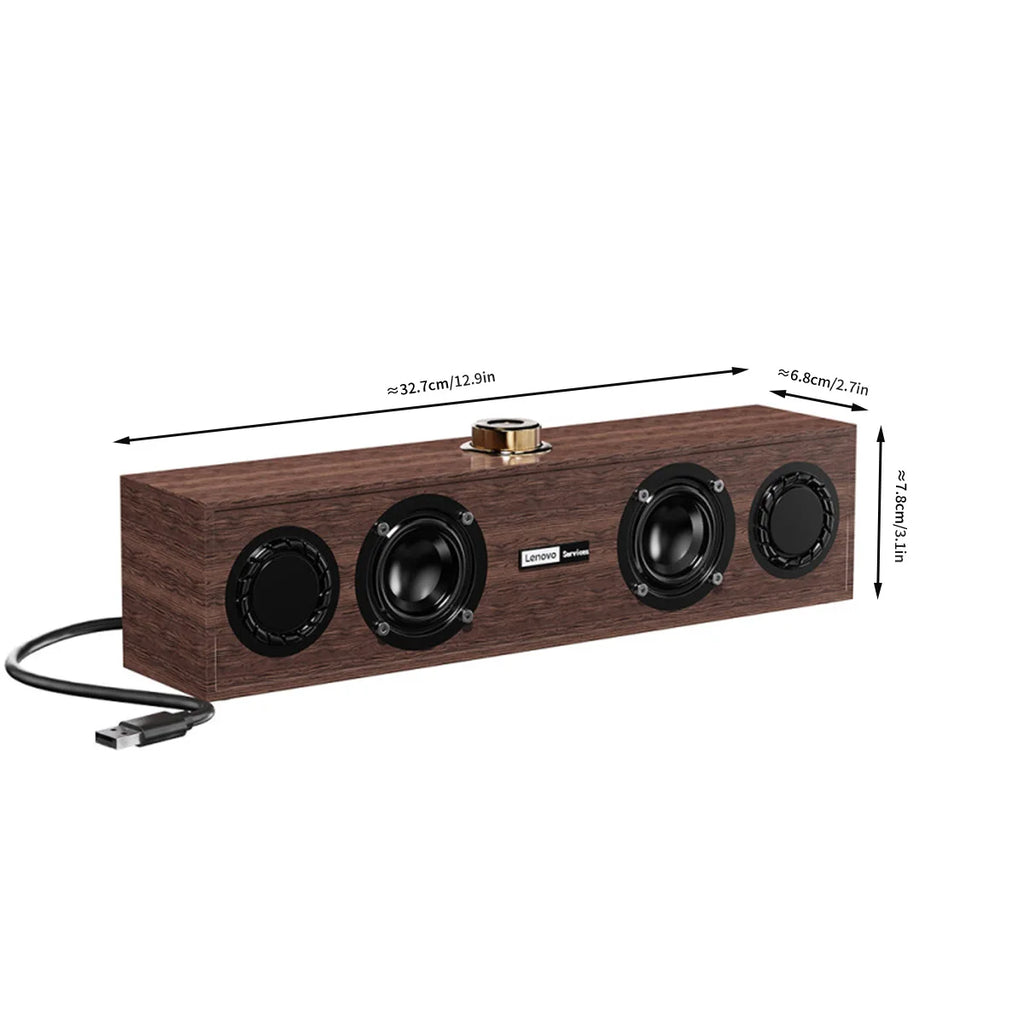 Retro Dual-Mode Bluetooth & Wired Wooden Multimedia Speaker — USB Subwoofer for TV, PC & Mobile