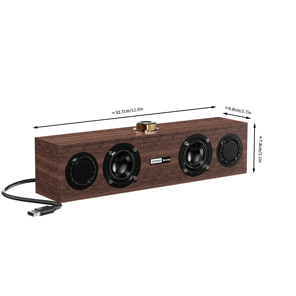 Multimedia Bluetooth Speaker Dual-Mode Wired & Wireless Retro Subwoofer for TV, PC & Mobile (USB Powered)