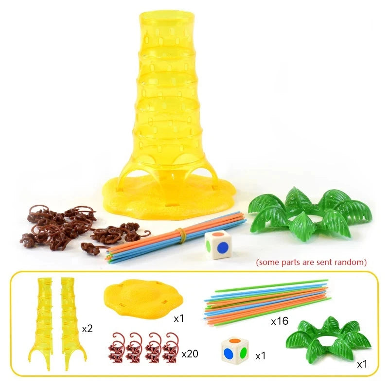 Tumbling Monkeys Family Tabletop Game - Roll & Rescue Climbing Monkeys, 2-4 Players, 30 Monkeys & Colored Sticks