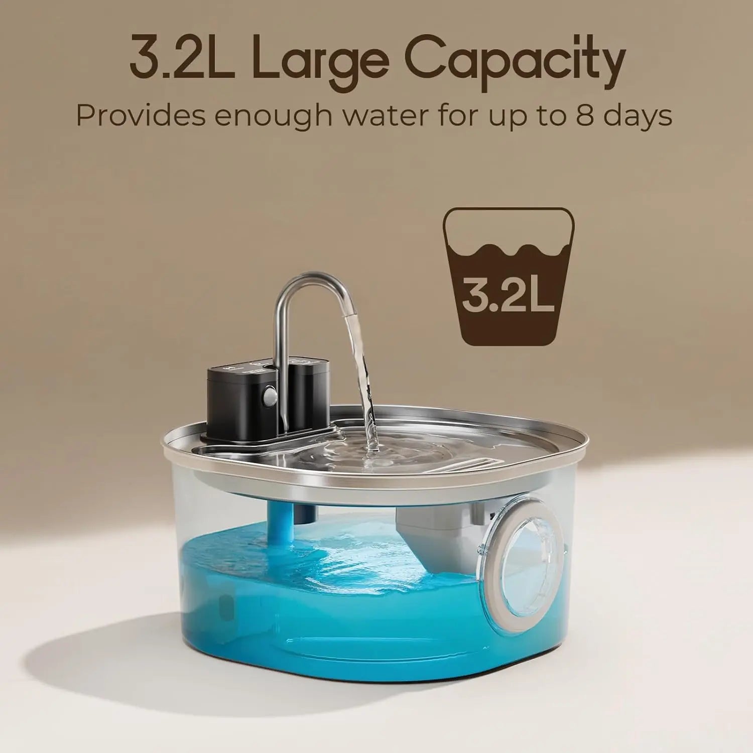 3L Stainless Steel Automatic Pet Water Fountain - Wireless Rechargeable Sensor for Cats & Dogs