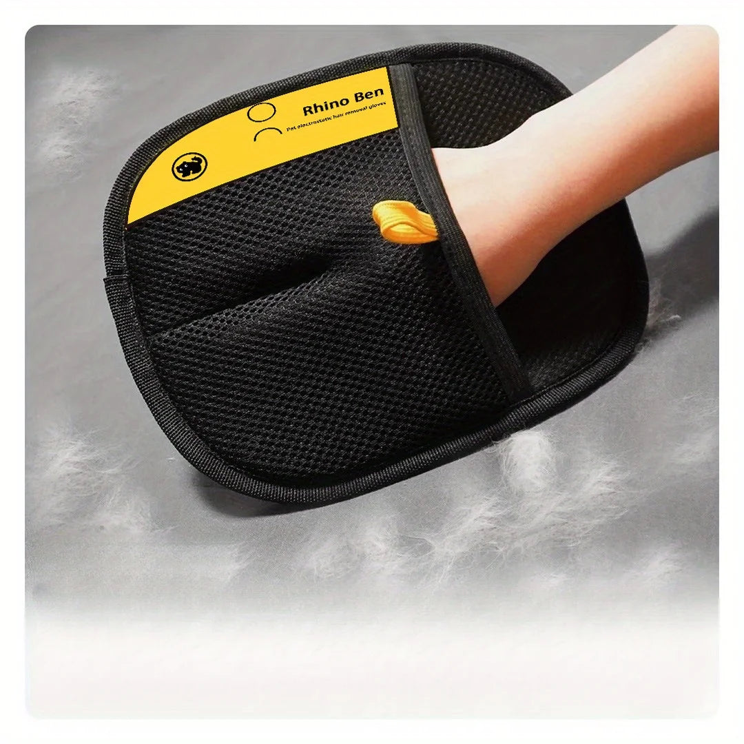 2-Pack Pet Hair Removal Gloves – Double-Sided Grooming Gloves for Cats & Dogs, Anti-Shedding Brush