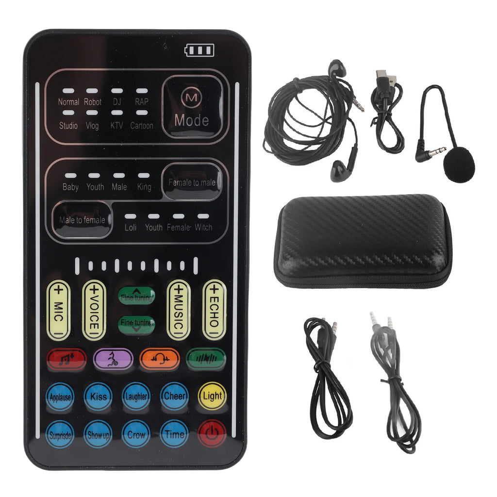 Portable Voice Changer Mini Sound Card - Multifunction Recording Set for Gaming, Streaming & PC