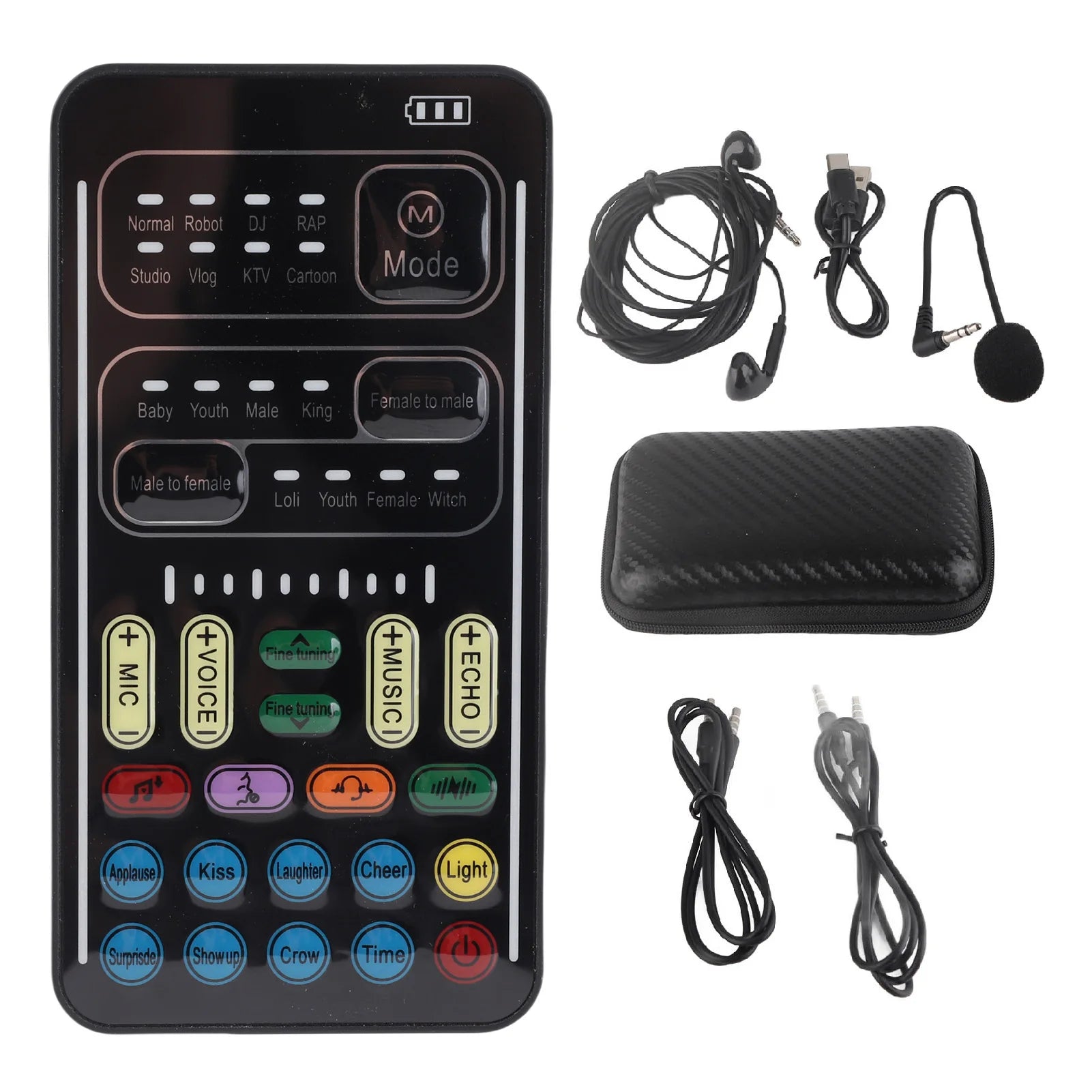 Portable Voice Changer Mini Sound Card - Multifunction Recording Set for Gaming, Streaming & PC