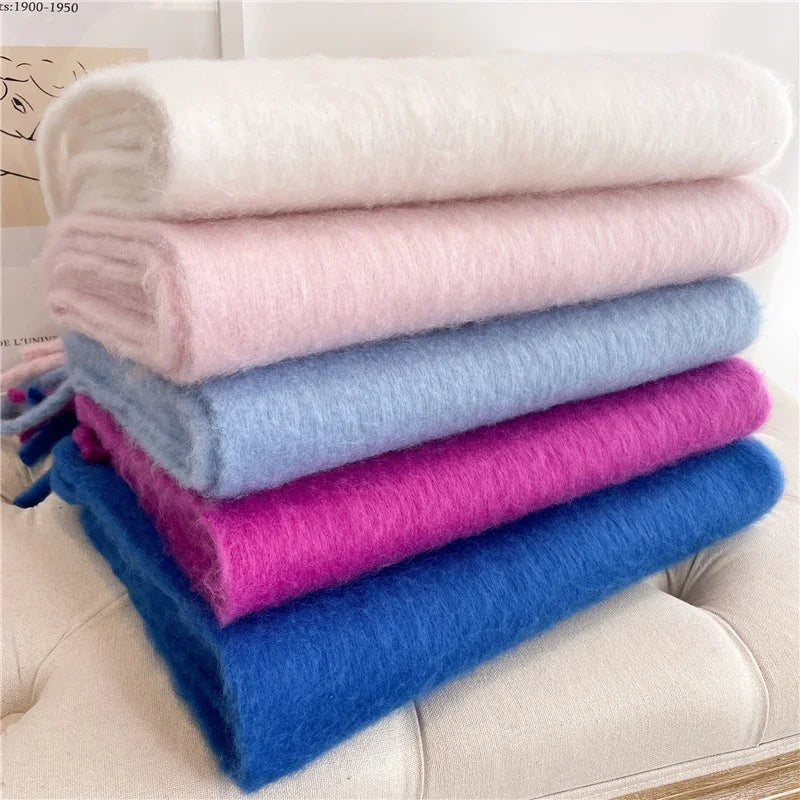 Women's Cashmere-Feel Long Tassel Scarf Shawl - Pashmina Blanket Wrap 94 in (240 cm) Thick Soft Winter Wrap