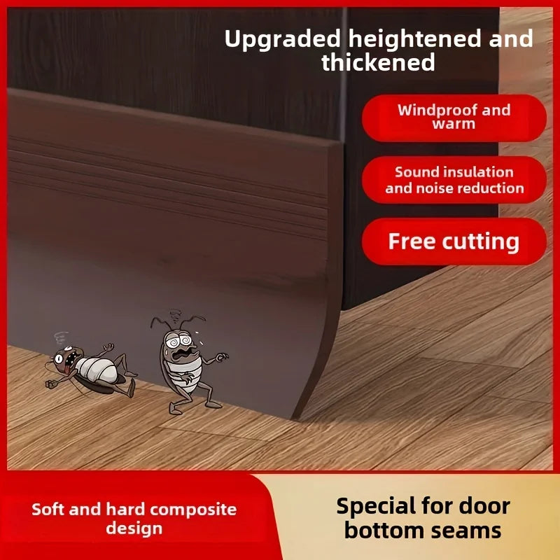 Thickened Self-Adhesive Silicone Door Bottom Seal Strip 1M (3.6 cm / 1.42 in) Weatherproof Soundproof Dustproof Gap Sealer