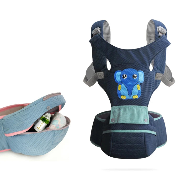 Ergonomic Baby Carrier Hipseat Sling 0-36 Months Front, Back & Side Carry Travel Wrap