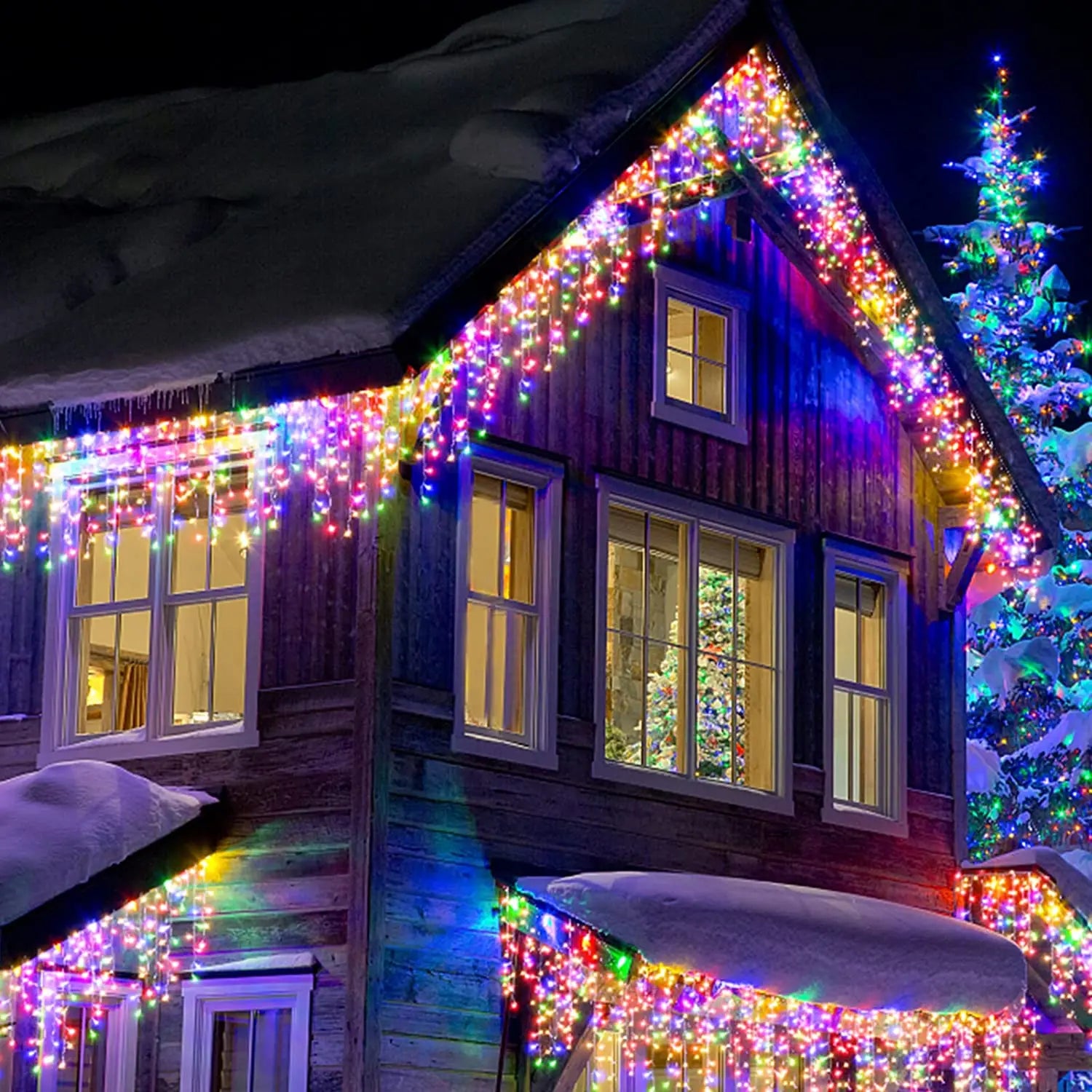 LED Icicle String Lights 4m (13ft) Outdoor Street Garland – 8 Modes Christmas & Holiday Lights