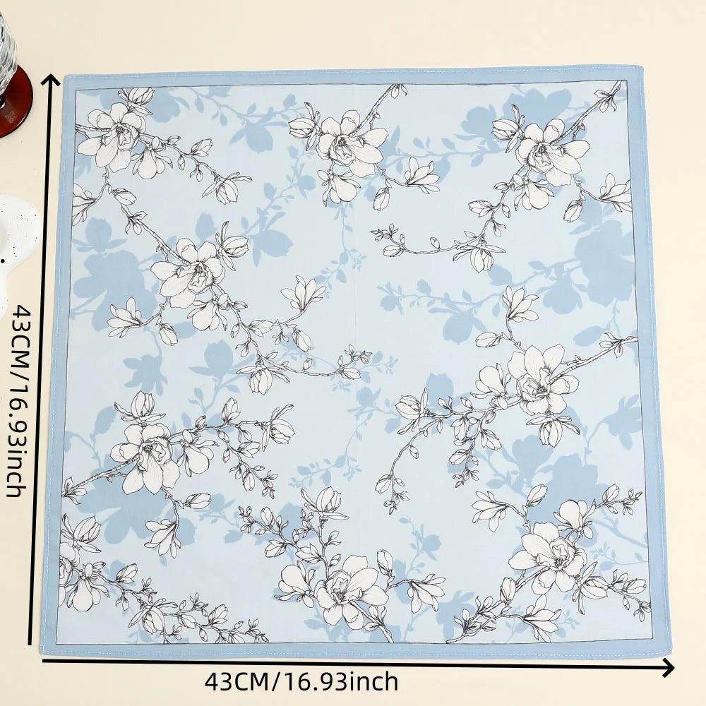 3-Pack Cotton Women's Handkerchiefs 17in (43cm) Floral Pocket Squares — Bridal Gift Set