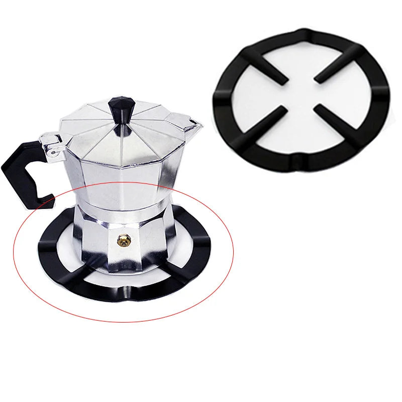 Cast Iron Moka Pot Support Ring 13.3 cm (5.24 in) Gas Stove Heat Diffuser Camping Cooker Rack Black