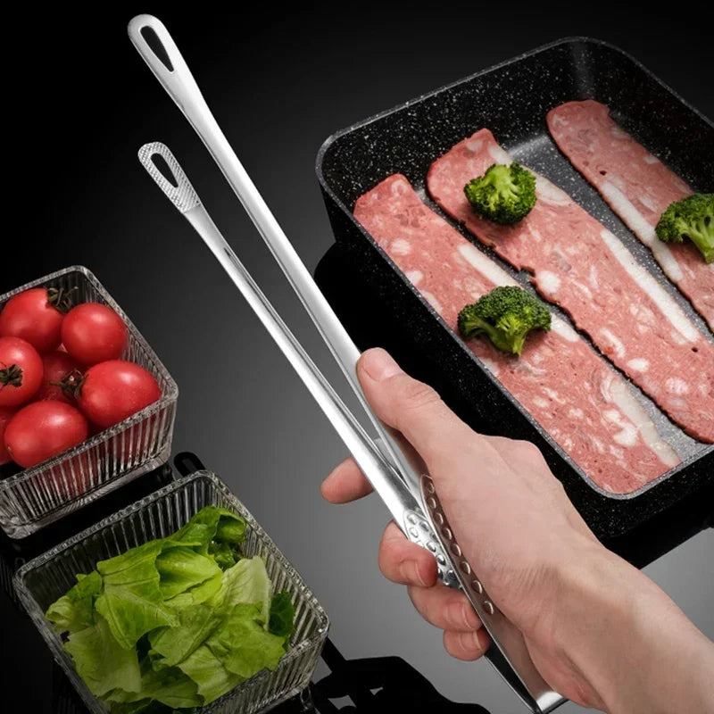 Stainless Steel Kitchen & BBQ Tongs – 9.4 in/11 in (24/28 cm) Grill, Serving & Cooking Tweezers