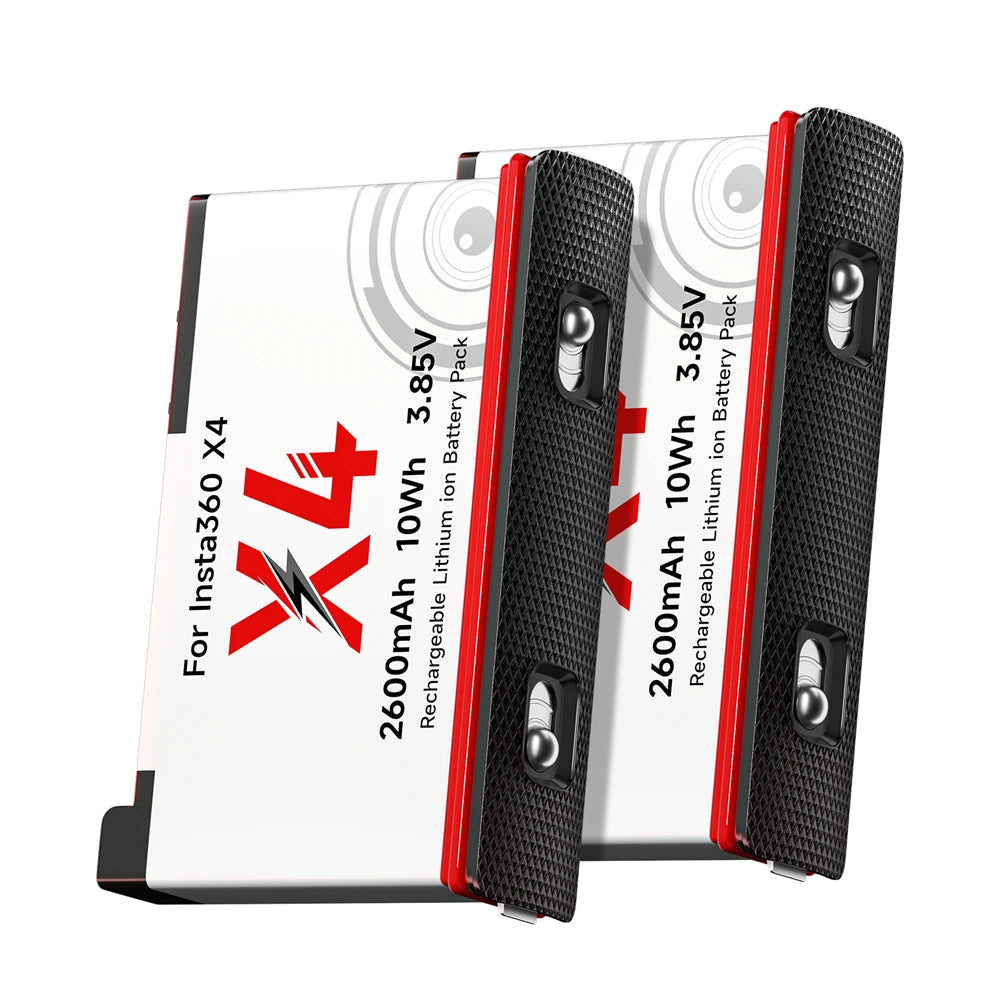 2600mAh High Capacity Camera Battery + 3-Slot LED Fast Charger for Action Cameras