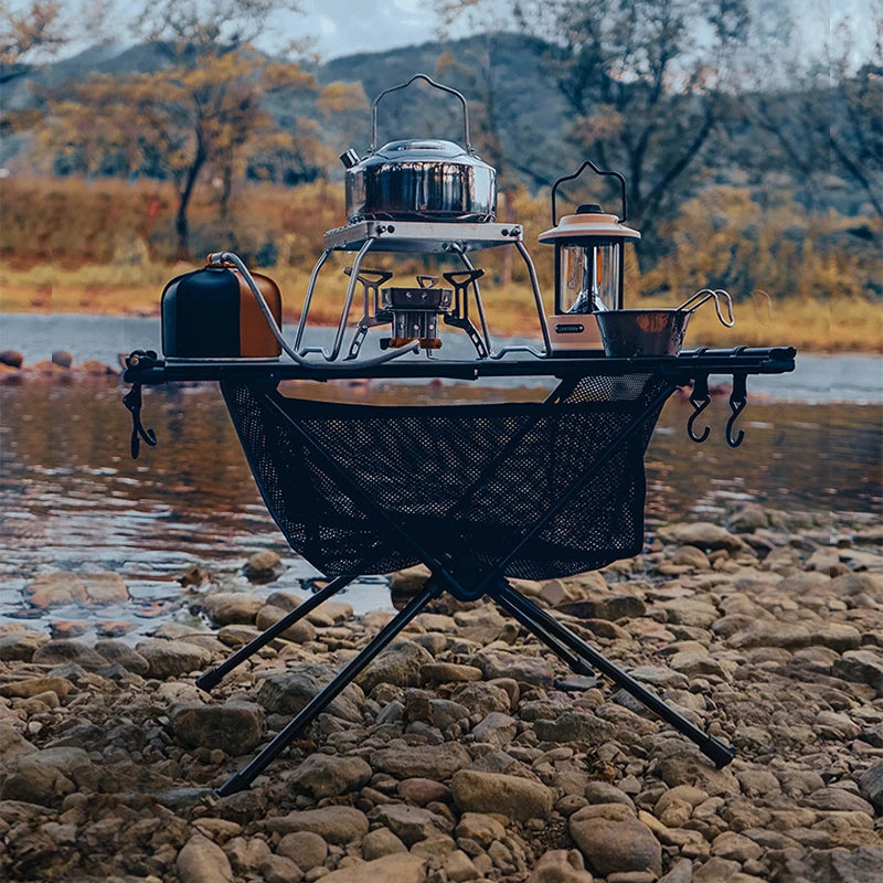 Folding Aluminum Camping Table with Mesh Storage Bag - Lightweight Portable Outdoor Picnic & BBQ Table