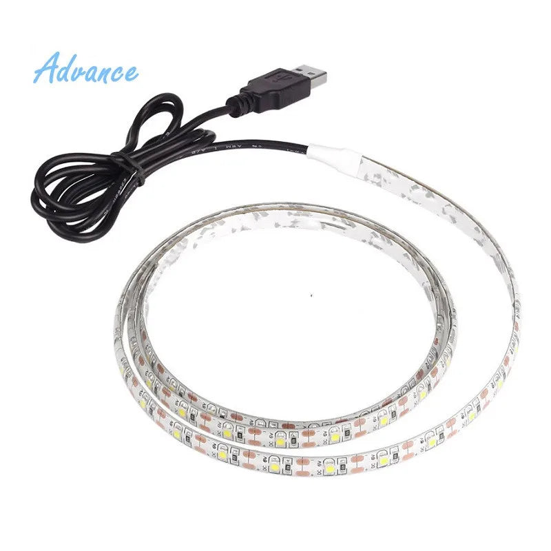 5V USB LED Strip Light 5m (16.4ft) & 1m (3.3ft) SMD3528 — Waterproof Flexible Color Strip Warm/Cool White + RGB for Cabinet, Ceiling & TV Backlight