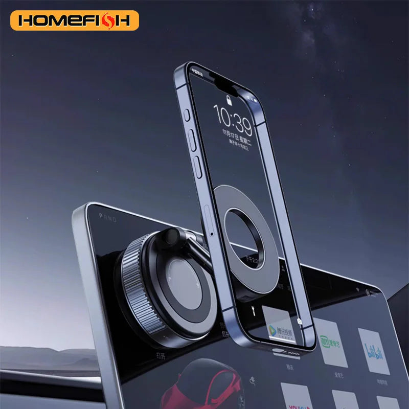 Magnetic Phone Holder – 3-Axis Rotating Mount with Strong Suction for Car, Desk & Wall