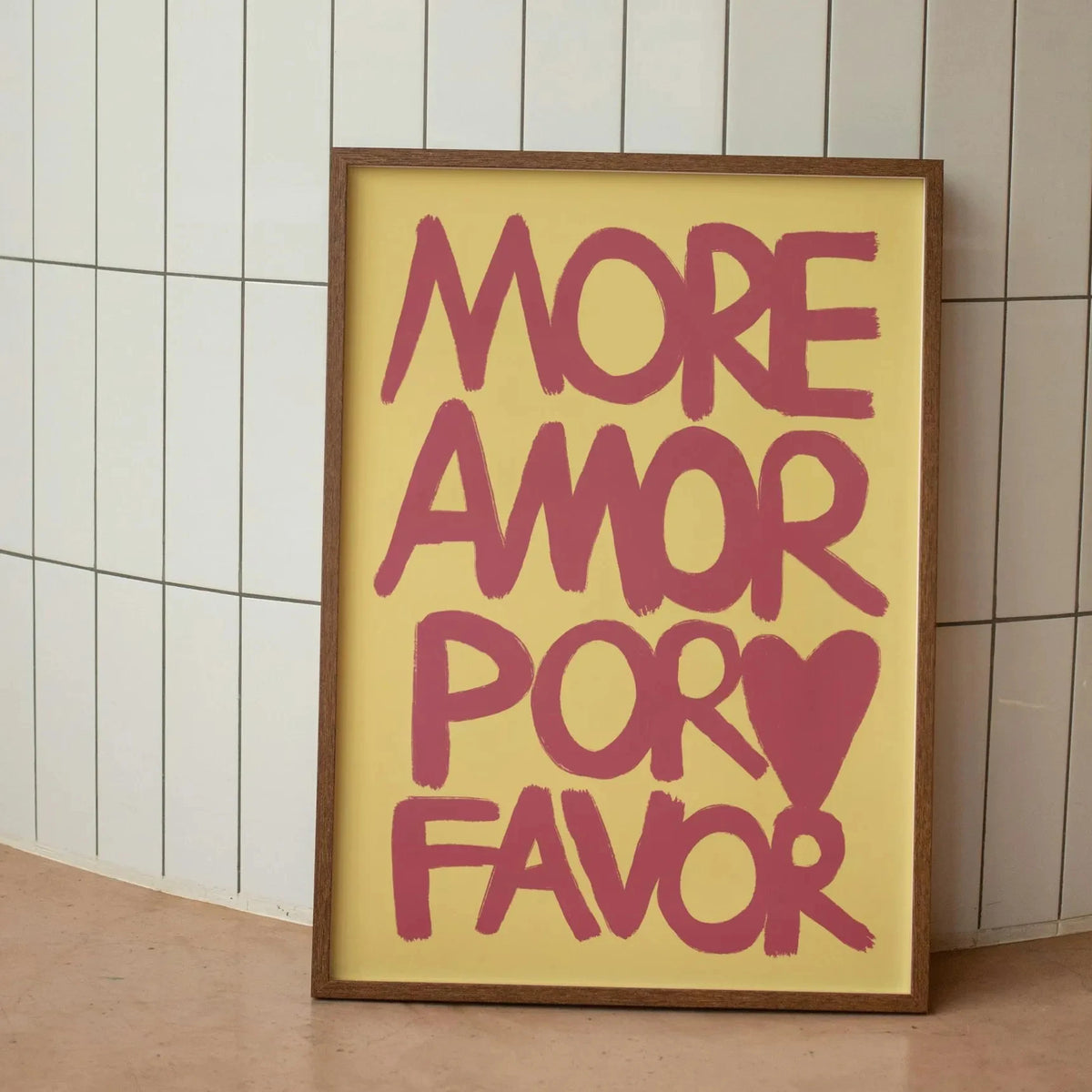 1pc Frameless Love Quote Canvas Wall Art - Pink & Blue Abstract Modern Home Decor