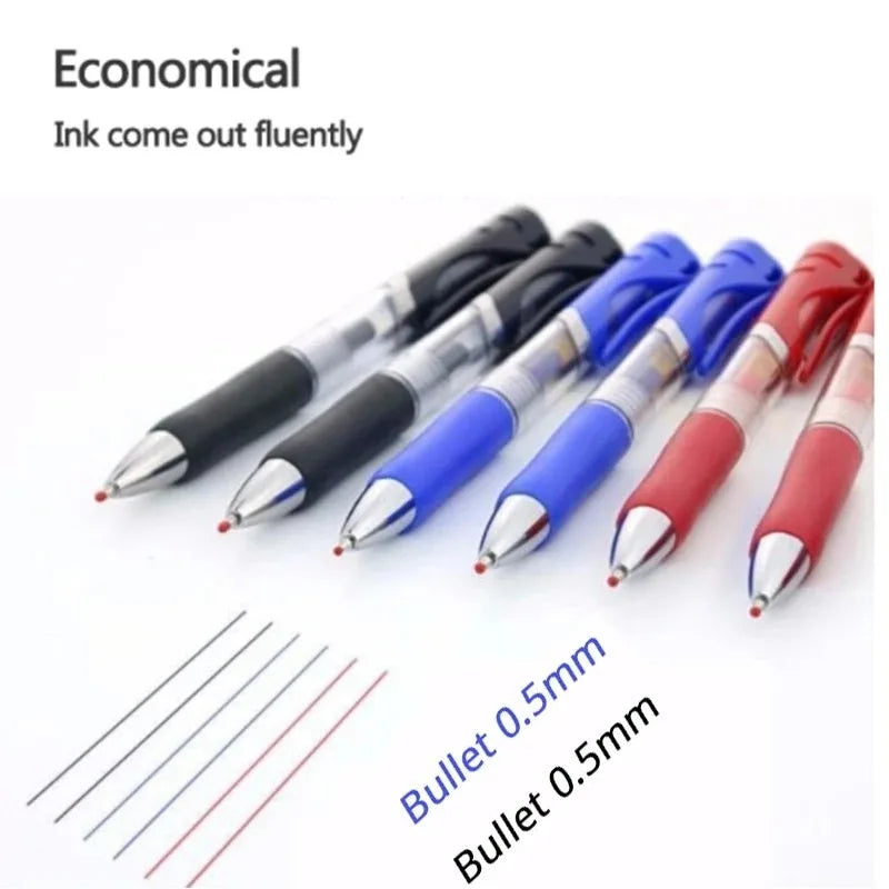 23-Piece Retractable 0.5mm Ballpoint Pen Set - 3 Pens + 20 Refills, Black/Blue/Red, Refillable Quick-Dry Ink