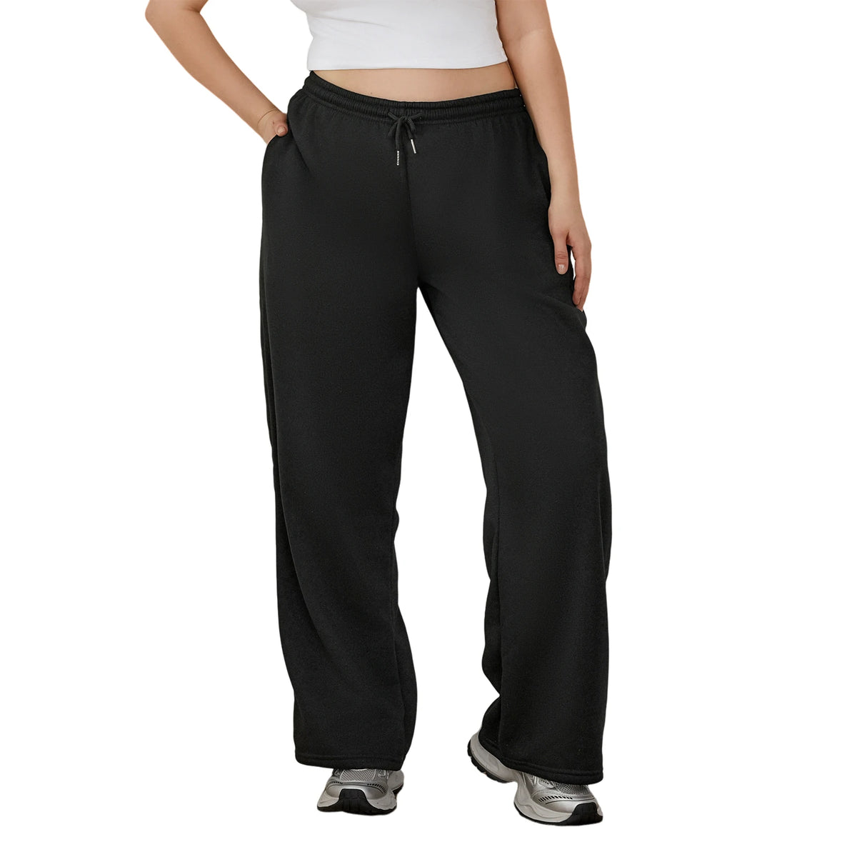 Women's High Waist Wide Leg Joggers - Y2K Baggy Drawstring Sweatpants, Casual Athletic Trousers