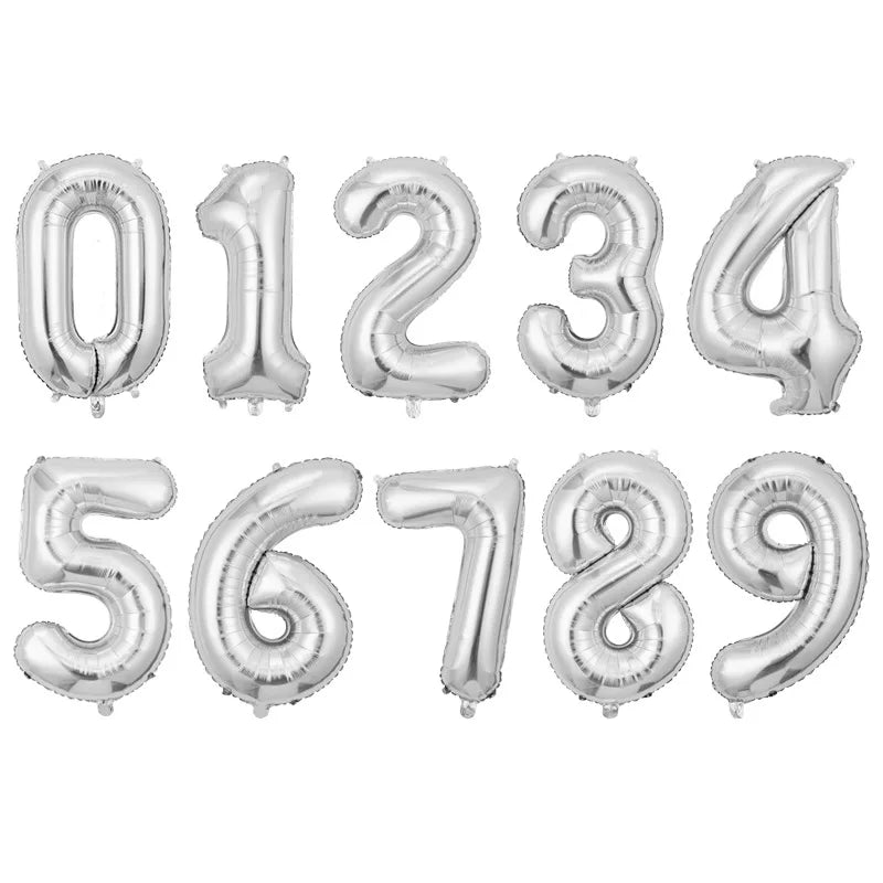 32-Inch (81 cm) Multicolor Foil Number Balloons 0-9 Helium-Compatible Birthday & Anniversary Party Decorations