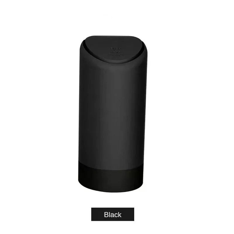Silicone Car Trash Can – Round Portable Car Garbage Bin Auto Organizer, 6 x 2.8 in (15 x 7 cm)