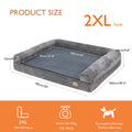 Orthopedic Dog Bed – Foam Pet Mattress Sofa with Bolster, Removable Washable Cover, Waterproof Liner (Sizes M-L-XL-2XL)