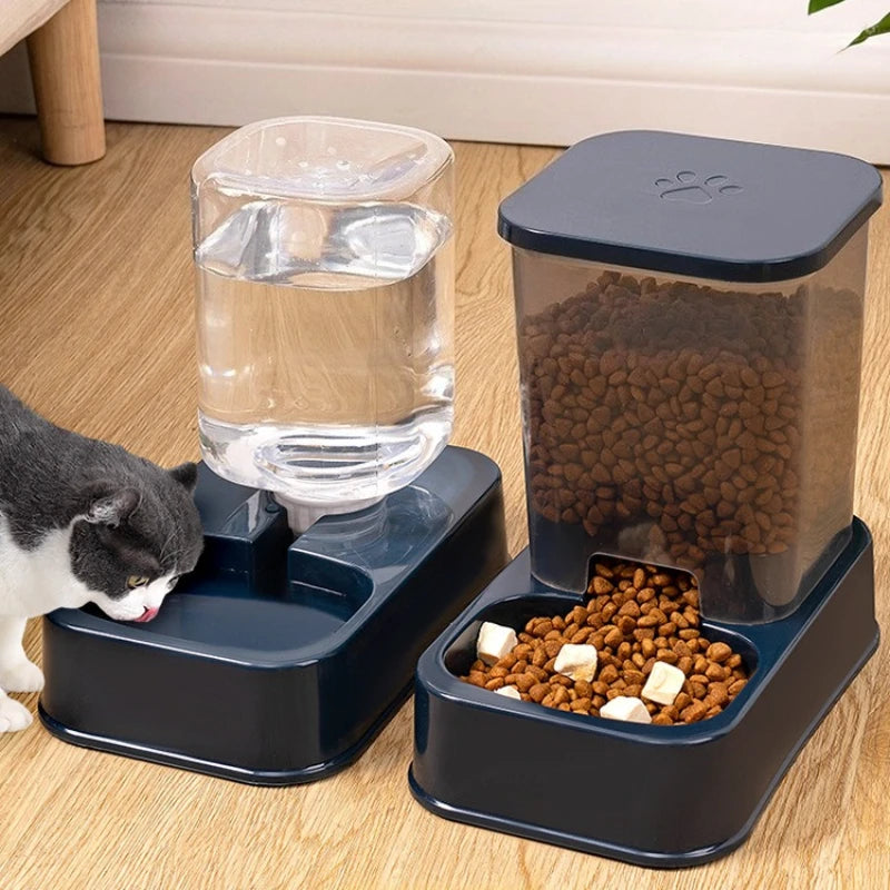 Automatic Pet Feeder & Water Dispenser – Portion-Control Food Bowl for Cats & Dogs (No Batteries Required)