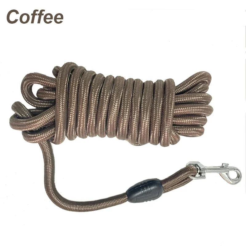 Heavy-Duty Nylon Dog Training Leash – 5m / 10m / 15m (16 / 33 / 49 ft) Long Recall & Agility Lead for Medium to Large Dogs