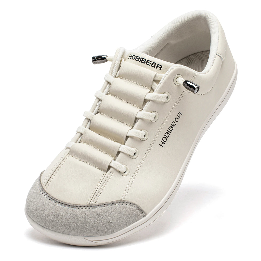 Unisex Barefoot Wide-Toe Minimalist Sneakers — Artificial Leather Adjustable Slip-On Walking Shoes