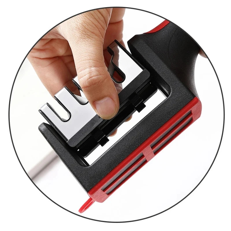 3-Stage Manual Knife Sharpener with Non-Slip Handle - Multifunctional Kitchen Knife Sharpener