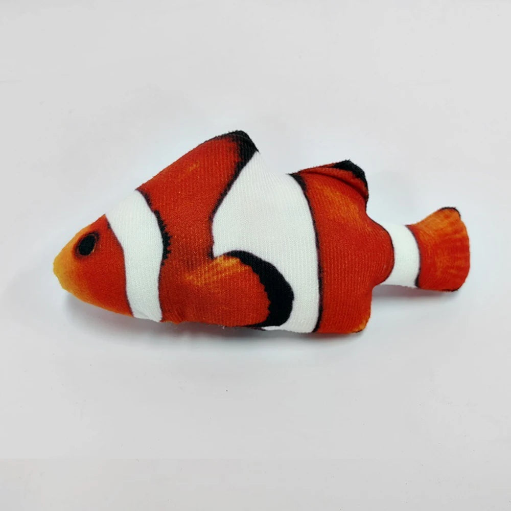 3D Fish-Shaped Plush Cat Toy, Interactive Chew & Teaser, 20 cm (7.9 in)