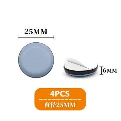 4-Pack Self-Adhesive Furniture Sliders PTFE Felt Floor Protectors - Anti-Scratch Glide Pads for Carpet, Wood, Tile