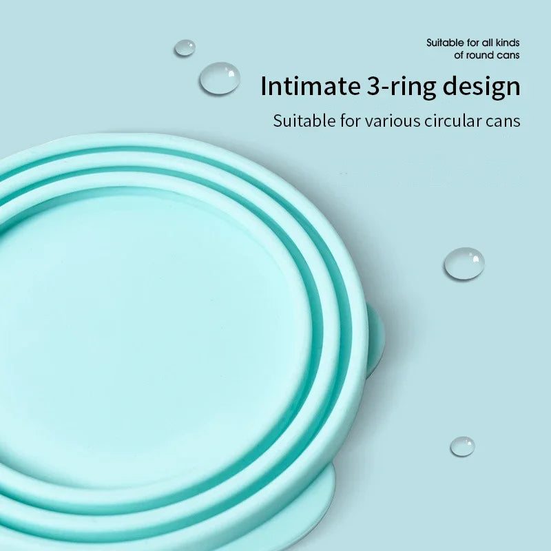 2-in-1 Silicone Can Lid & Spoon for Cats and Dogs - Airtight Pet Food Cover Fits Most Cans