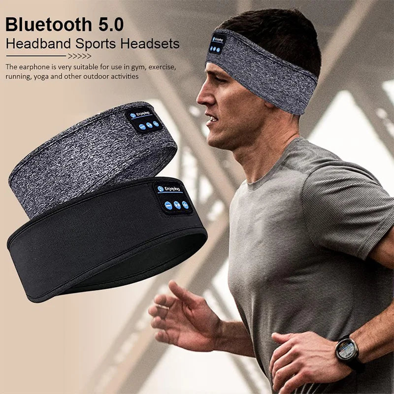 Wireless Bluetooth Sleep Headband with Thin HD Stereo Speakers — Sports Headphones & Eye Mask for Side Sleepers
