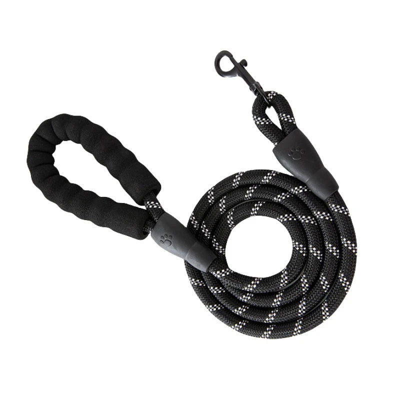 Reflective Padded Handle Dog Leash - Heavy-Duty Double Rope, 1.5 m (4.9 ft) for Small to Large Dogs
