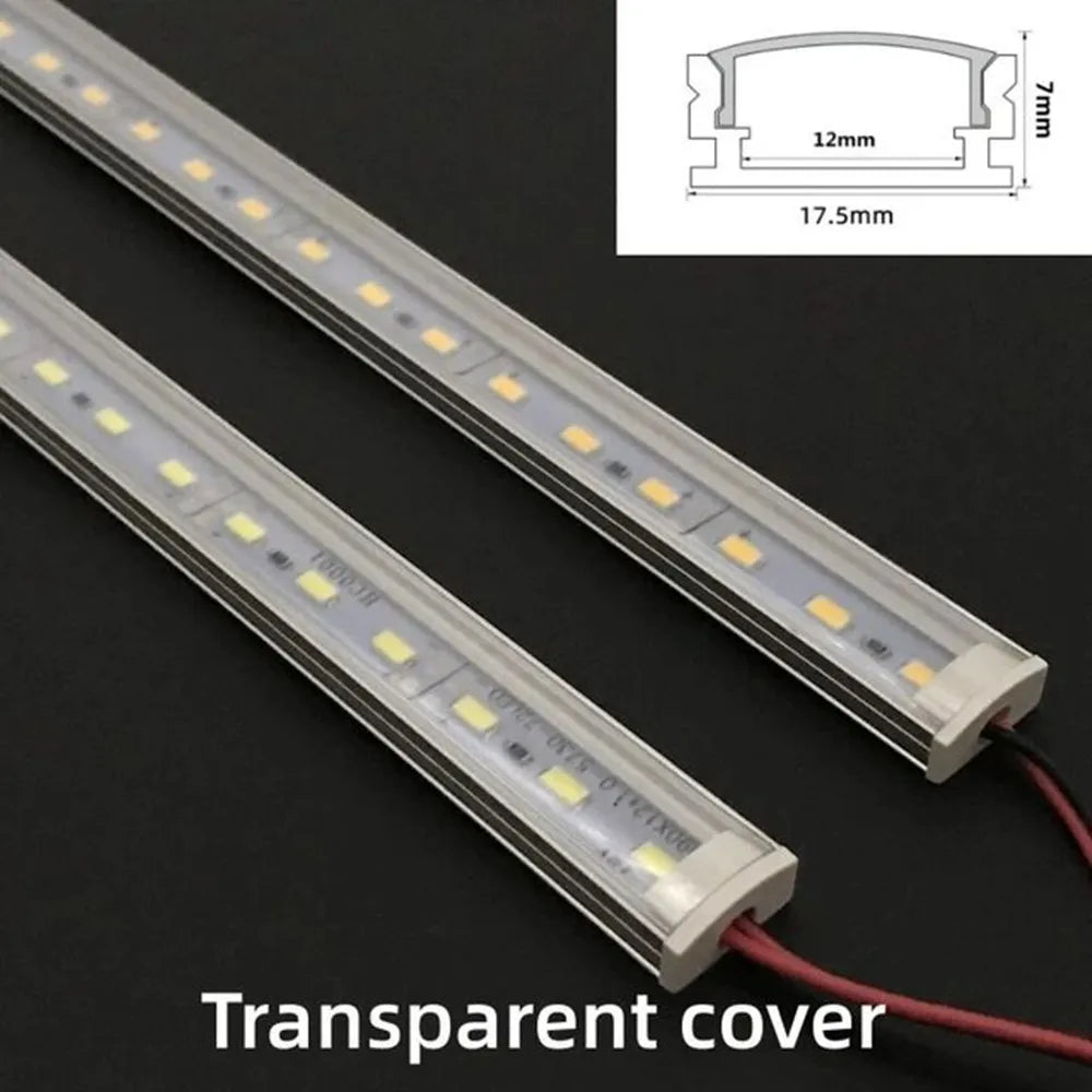 1-10 Pack 20 in (50 cm) SMD5730 36-LED DC12V Rigid LED Strip with U/V Aluminum Channel for Indoor Lighting